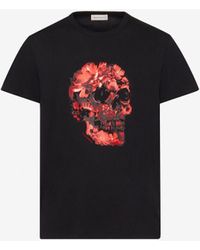 Alexander McQueen - Black Wax Flower Skull T-shirt - Lyst