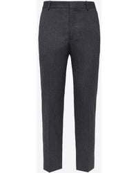 Alexander McQueen - Grey & Silver Tailored Cigarette Trousers - Lyst