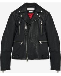 McQueen - Leather Biker Jacket - Lyst