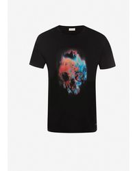 Alexander McQueen Neon Skull Print T-shirt - Black