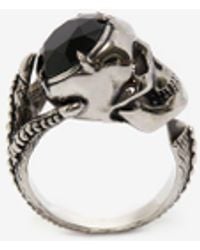 Alexander McQueen Silver Victorian Skull Ring - Multicolor