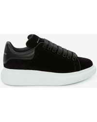Baskets Femme | Alexander Mcqueen Baskets à Semelles Oversize En Cuir Noir  - Voyage en Inde