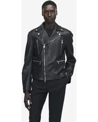 McQueen - Leather Biker Jacket - Lyst