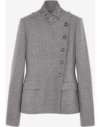 McQueen - Wool Pinstripe Cross Lapel Jacket - Lyst