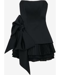 McQueen - Side Bow Mini Dress - Lyst