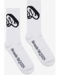 Alexander McQueen - White Seal Logo Socks - Lyst
