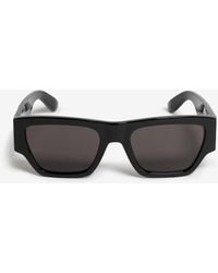 Alexander McQueen - Black Mcqueen Angled Rectangular Sunglasses - Lyst