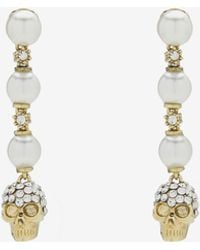 McQueen - Skull And Pearl Earrings - Lyst