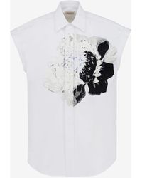 Alexander McQueen - White Dutch Flower Sleeveless Shirt - Lyst