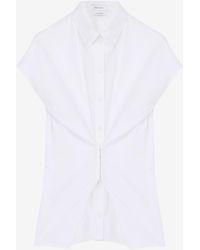 McQueen - Gathered Short-Sleeved Shirt - Lyst