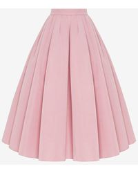 Alexander McQueen - Pink Pleated Midi Skirt - Lyst