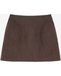 McQueen - Wool Pinstripe Mini Skirt - Lyst