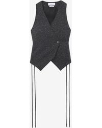 McQueen - Flecked Pinstripe Corset Laced Waistcoat - Lyst