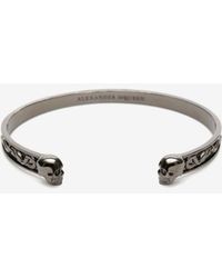 Alexander McQueen Armband mit Twin Skull - Mettallic