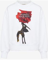 Alexander McQueen - Sweatshirt mit kokonärmeln und shadow rose-motiv - Lyst
