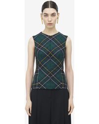 McQueen - Sleeveless Wool Tartan Top - Lyst