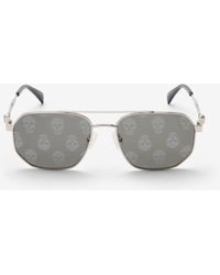 Alexander McQueen - Caravan-sonnenbrille aus metall mit floating skull - Lyst