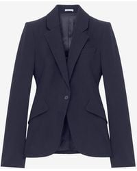 McQueen - Leaf Crepe Single-Breasted Jacket - Lyst