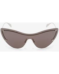 Alexander McQueen - Black Spike Studs Cat-eye Mask Sunglasses - Lyst