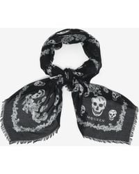 McQueen - Lace Ribcage Skull Foulard - Lyst