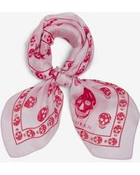 McQueen - Silk Skull Print Scarf - Lyst