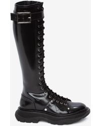 Alexander McQueen - Leather Tread Lace-up Boots - Lyst