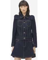 McQueen - Pinched Shoulder Denim Jacket - Lyst
