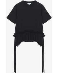 McQueen - Lace Peplum T-Shirt - Lyst