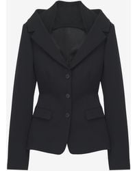 McQueen - Giacca Con Harness E Spalle Scoperte - Lyst