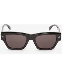 Alexander McQueen - Black Spike Studs Rectangular Sunglasses - Lyst