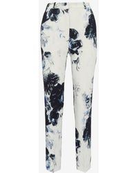 Alexander McQueen - White High-waisted Cigarette Trousers - Lyst