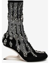 Alexander McQueen Black Embroidered Arc Boot