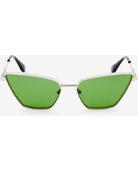 McQueen - Metall T-Bar Katzenaugen-Sonnenbrille - Lyst