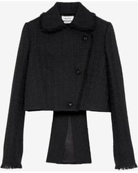 McQueen - Light Tweed Cropped Jacket - Lyst