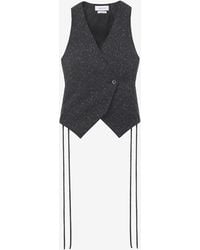 McQueen - Gilet Con Allacciatura Stile Corsetto E Motivo Gessato Screziato - Lyst