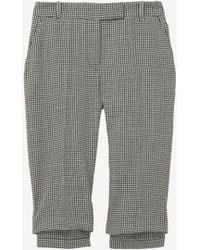McQueen - Gingham Check Tailored Capri Trousers - Lyst