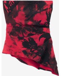 McQueen - Floral Strapless Top - Lyst