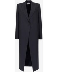 Alexander McQueen - Manteau à fines rayures et découpe - Lyst