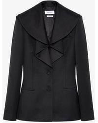 McQueen - Waterfall Collar Single-Breasted Jacket - Lyst