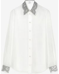 McQueen - Floral Lace Detail Shirt - Lyst