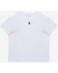 McQueen - Embroidered Skull T-Shirt - Lyst