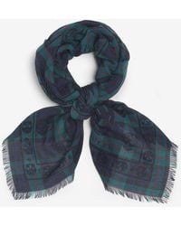 McQueen - Foulard Tartan Skull - Lyst