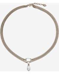McQueen - Skull & Crystal Necklace - Lyst