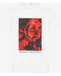 Alexander McQueen - T-shirt mit wax flower-print - Lyst