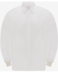 Alexander McQueen - Popeline-hemd mit überschnittenen schultern - Lyst
