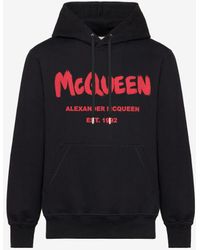 Alexander McQueen - Mcqueen Graffiti Hooded Sweatshirt - Lyst
