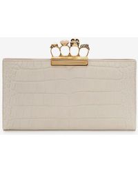 Alexander McQueen Skull Four-ring Flat Pouch - White