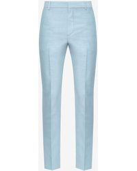 Alexander McQueen - Blue Tailored Cigarette Trousers - Lyst