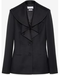 McQueen - Waterfall Collar Single-Breasted Jacket - Lyst