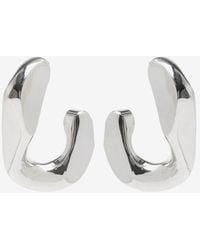 Alexander McQueen - Silver Chain Hoop Earrings - Lyst